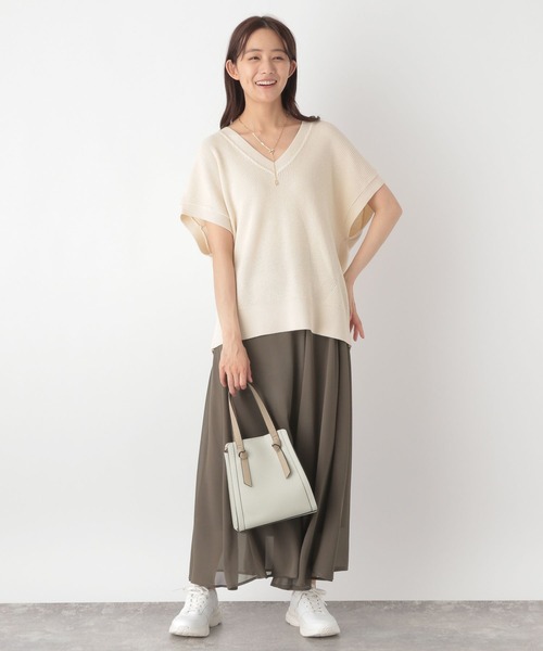 GLOBAL WORK（グローバルワーク） スカート ゆるVネックニットプル