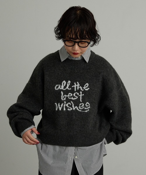 EHYUMI（エヒュミ） ニット セーター 「EHYUMI」ロゴニットプル