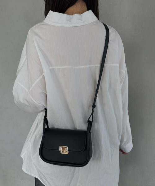 ショルダーバッグ バッグ PUコンパクトフラップショルダーバッグ