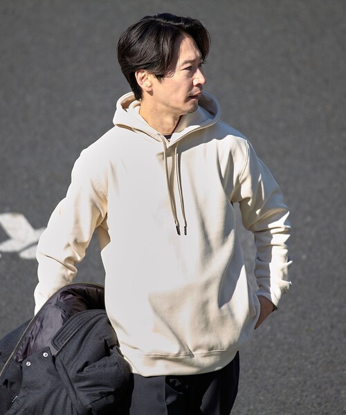 ships フードビッグパーカー ライトグレー SHIPS: コットン ウール ジップ パーカー ライトグレー MEN X-LARGEの