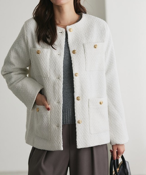 Pierrot（ピエロ） コート アウター ゴールドボタンジャコット