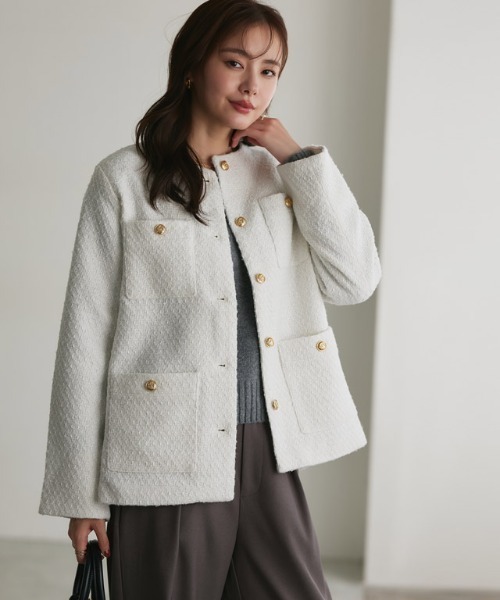 Pierrot（ピエロ） コート アウター ゴールドボタンジャコット