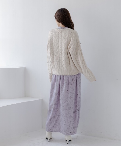 slattgir（スラットジール） カーディガン 高身長 ビジューデザイン