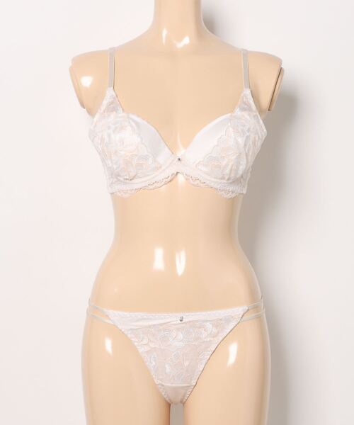 Absorle ブラジャー ショーツセット ガーデンレースサテン ブラ