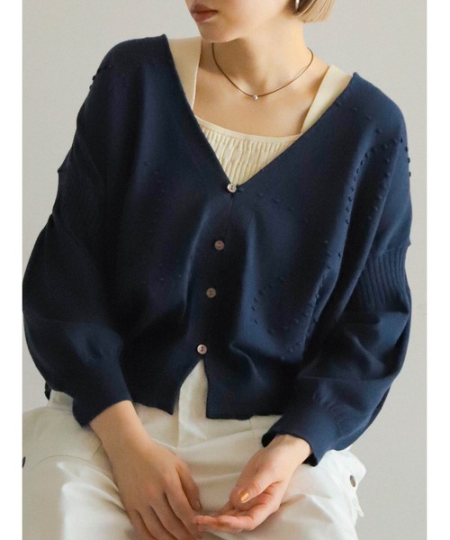 FIL DE FER Vネックカーディガン　13200円 FIL DE FER カーディガン ポコポコノット Vネックカーデ