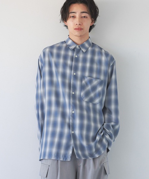 LOWRYS FARM（ローリーズファーム） シャツ オンブレチェックシャツ
