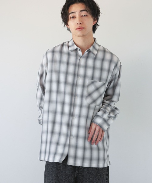 LOWRYS FARM（ローリーズファーム） シャツ オンブレチェックシャツ