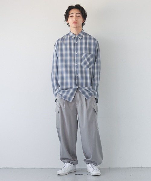 LOWRYS FARM（ローリーズファーム） シャツ オンブレチェックシャツ