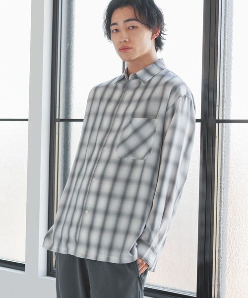LOWRYS FARM（ローリーズファーム） シャツ オンブレチェックシャツ