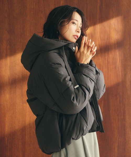 （24時間以内発送！）フレイアイディー　ブラック フード付き ダウンジャケット FRAY I.D（フレイ・アイディー） ダウンジャケット 0 ブラック