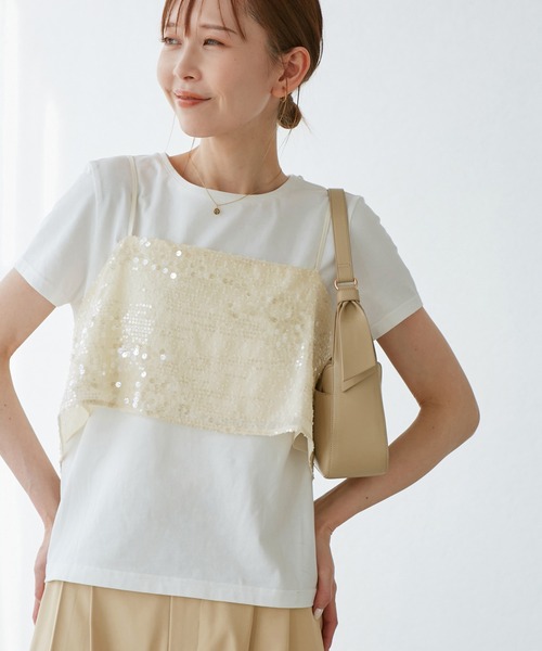 ROPE' PICNIC（ロペ ピクニック） tシャツ 半袖 スパンコールビスチェ