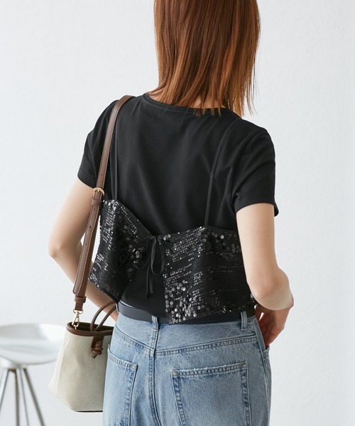 ROPE' PICNIC（ロペ ピクニック） tシャツ 半袖 スパンコールビスチェ