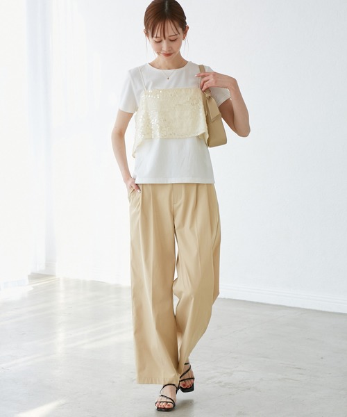 ROPE' PICNIC（ロペ ピクニック） tシャツ 半袖 スパンコールビスチェ