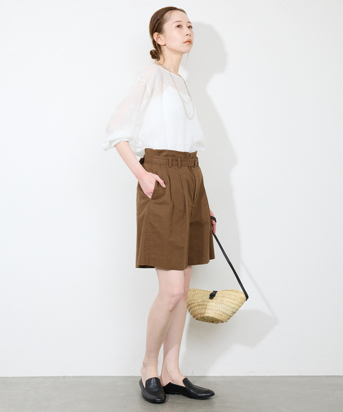 SLOBE IENA ブラウス シャツ リネンカラミブラウス レディース