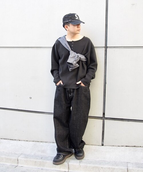 tシャツ 「Sourcream/サワークリーム」ワッフルヘンリーネックTEE / 2サイズ レディース メンズ Sourcream tシャツ 2サイズ「Sourcream/サワークリーム