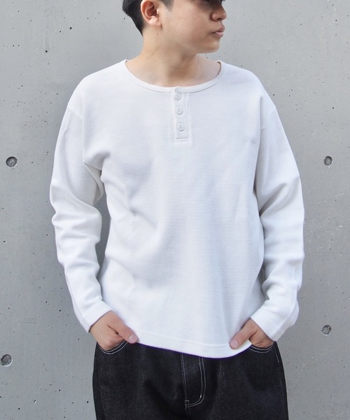 tシャツ 「Sourcream/サワークリーム」ワッフルヘンリーネックTEE / 2サイズ レディース メンズ Sourcream tシャツ 2サイズ「Sourcream/サワークリーム