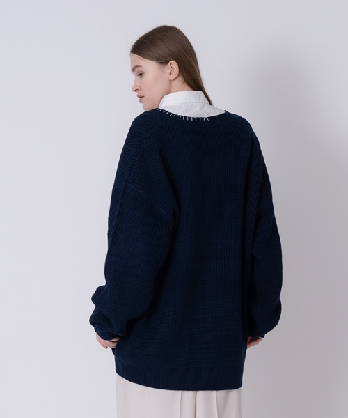 「ONCILY」 ニットカーディガン MEDIUM ブルー メンズ_画像5