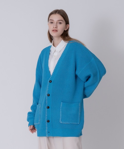 「ONCILY」 ニットカーディガン MEDIUM ブルー メンズ_画像8