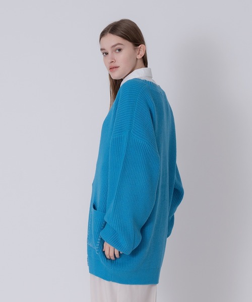 「ONCILY」 ニットカーディガン MEDIUM ブルー メンズ_画像9