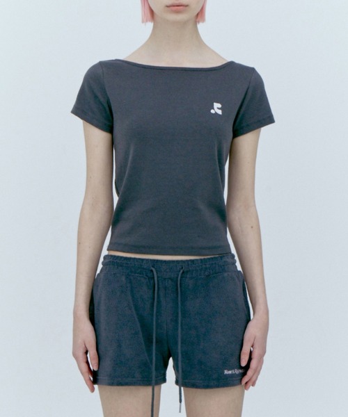 tシャツ Rest＆Recreation/レストアンドレクリエーション BACK OPEN TOP バックオープントップ ワンポイント レディース
