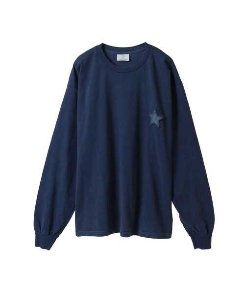 tシャツ PIGMENT DYE DENIM PATCH LONG SLEEVE TEE レディース メンズ