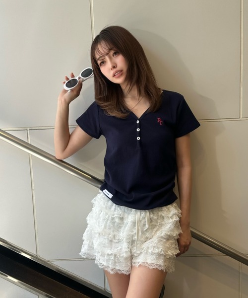 【海外限定】REISSTシャツ☆Navy Cassie Oversized Cotton Crew 海外限定】REISSTシャツ☆Navy Cassie Oversized Cotton Crew