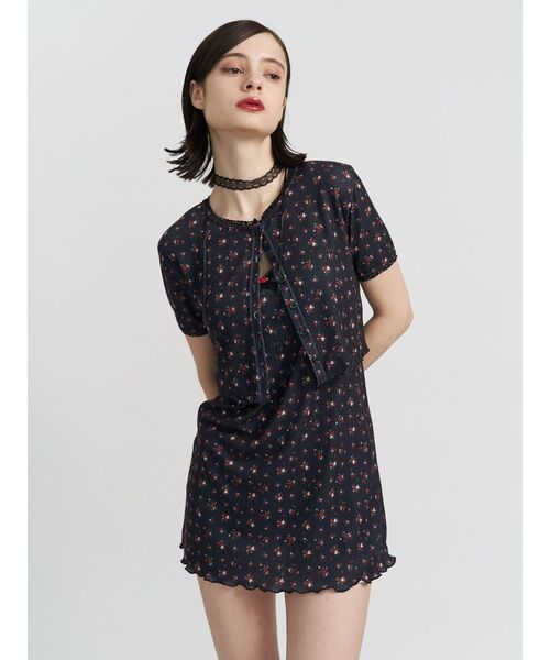 【早い者勝ち】美品 ♡﻿ épine ♡﻿ フラワーカーディガン all handmade pom pom flower cardigan black | épine
