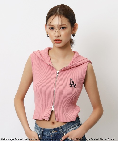 tシャツ 「MLB」刺繍ロゴフード付きトップス レディース BACK TO THE FIELD tシャツ 「MLB」刺繍ロゴフード付きトップス
