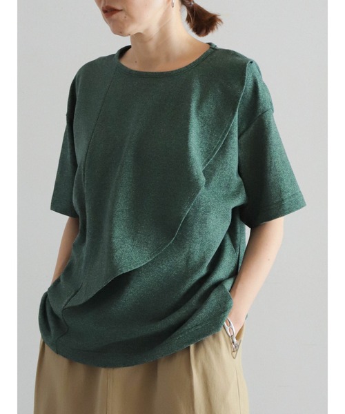 tシャツ メランジ鹿の子　フロントフレアP/O レディース