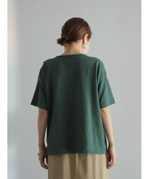 tシャツ メランジ鹿の子　フロントフレアP/O レディース FIL DE FER tシャツ メランジ鹿の子 フロントフレアP/O