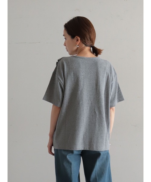 tシャツ メランジ鹿の子　フロントフレアP/O レディース FIL DE FER tシャツ メランジ鹿の子 フロントフレアP/O