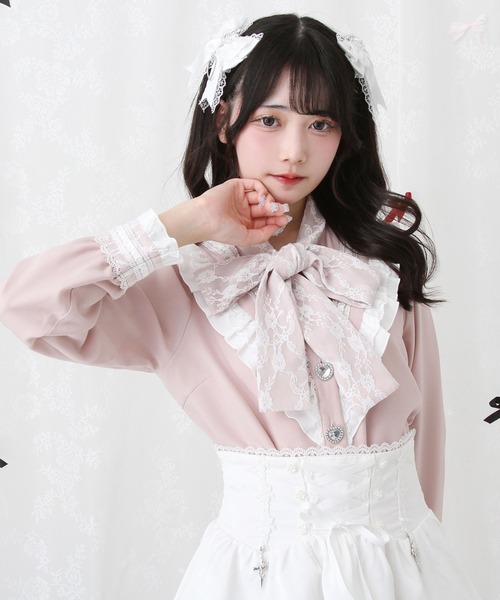 シャツ/ブラウス(長袖/七分) frill frill bowtie blouse/ pink/ akiki Frill Frill Blouse (2025 2nd release) by Baby, the Stars Shine Bright