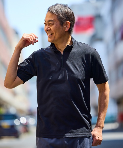 K-SWISS tシャツ 「K-SWISS/ケースイス」ドライハーフZIPバック