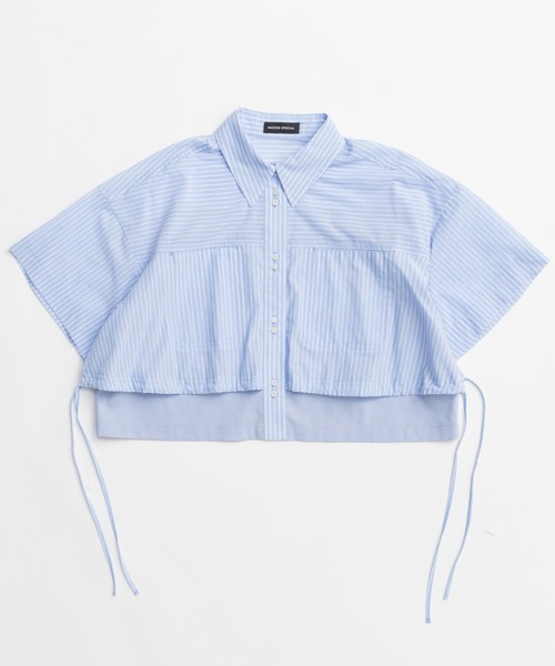 MAISON SPECIAL ブラウス シャツ Color Stitch Short Shirt