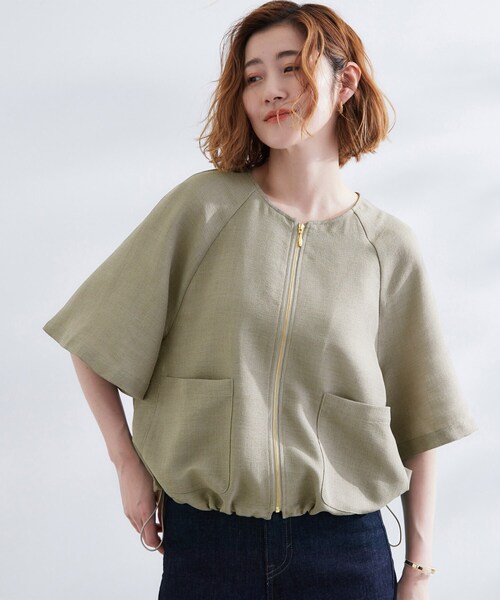 ☆21AW 新作 人気☆【GROVE】☆NOI ジャケット☆ grove ジャケット ノーカラージャケット 透け感と立体感で魅せる