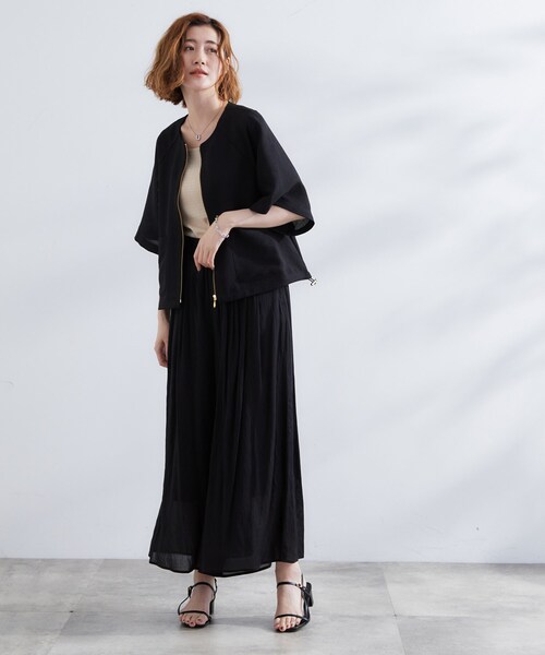 ☆21AW 新作 人気☆【GROVE】☆NOI ジャケット☆ grove ジャケット ノーカラージャケット 透け感と立体感で魅せる