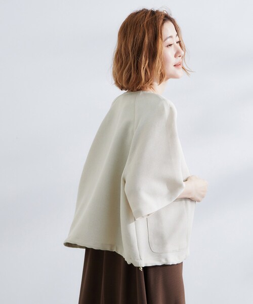 ☆21AW 新作 人気☆【GROVE】☆NOI ジャケット☆ grove ジャケット ノーカラージャケット 透け感と立体感で魅せる