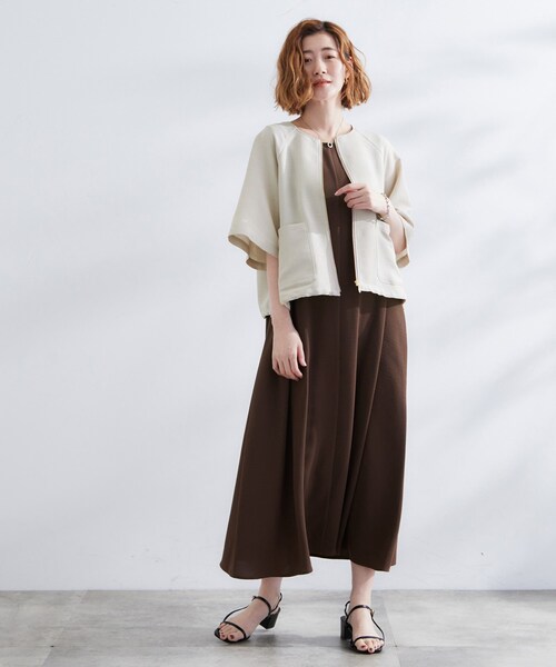 ☆21AW 新作 人気☆【GROVE】☆NOI ジャケット☆ grove ジャケット ノーカラージャケット 透け感と立体感で魅せる