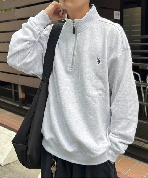 「U.S. POLO ASSN.」 スウェットカットソー MEDIUM グレー メンズ