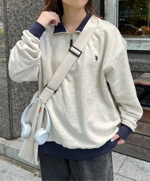 「U.S. POLO ASSN.」 スウェットカットソー MEDIUM グレー メンズ