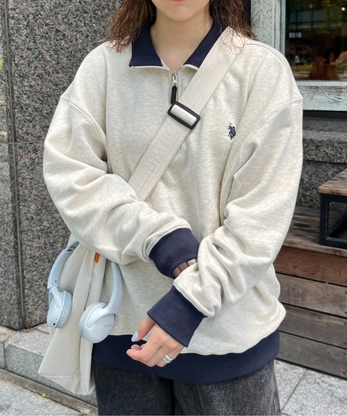「U.S. POLO ASSN.」 スウェットカットソー MEDIUM グレー メンズ