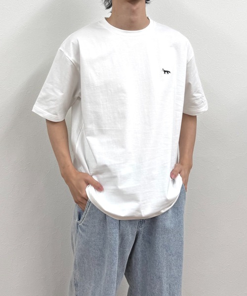 T-MAC OUTING tシャツ T-MAC ワンポイント刺繍 オーバーサイズ半袖T