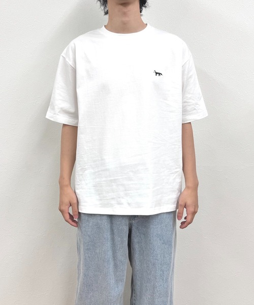 Man★韓国 ポップアップ Tシャツ ホワイト Mサイズ　おまけ付き T-MAC OUTING tシャツ T-MAC ワンポイント刺繍 オーバーサイズ半袖T