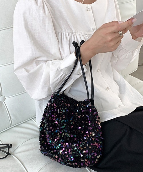 ReRe ショルダーバッグ バッグ スパンコール巾着ショルダーバッグ
