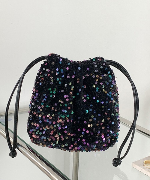 ReRe ショルダーバッグ バッグ スパンコール巾着ショルダーバッグ