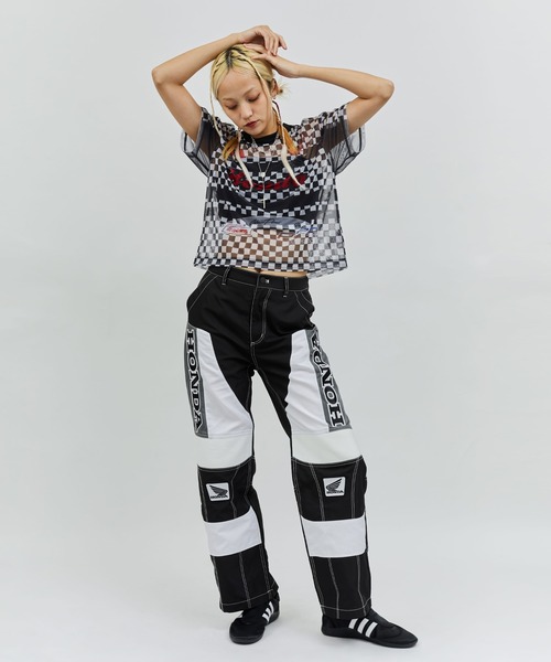 atmos girls HONDA x pink Racing See-through T-shirt / ホンダ