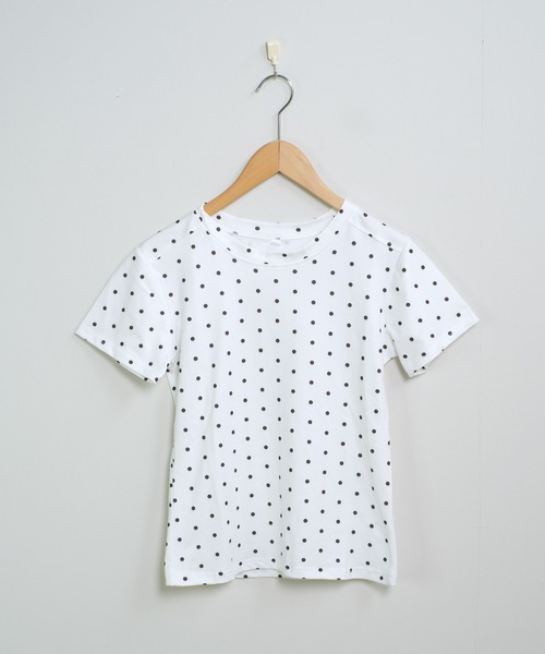Bristol ドット柄 半袖Tシャツ S sizeホワイト shopnikoniko（ショップにこにこ） tシャツ Tシャツ ドット 柄 半袖