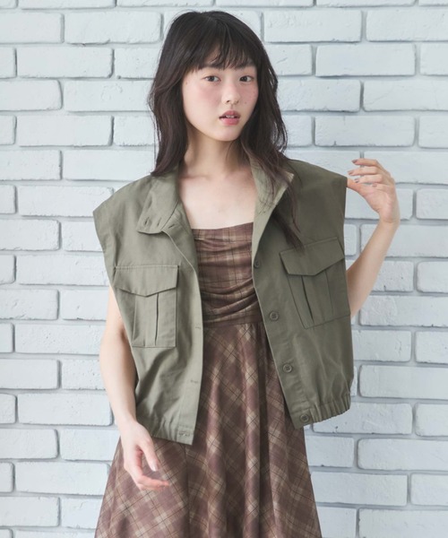 ベスト ジレ ミリタリーベスト レディース