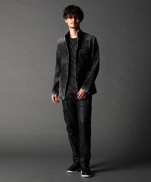 NICOLE CLUB FOR MEN カバーオール シワ加工スタンドカヴァー