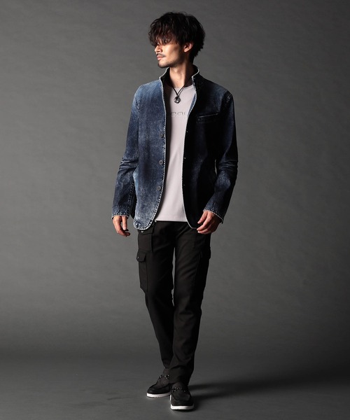 NICOLE CLUB FOR MEN カバーオール シワ加工スタンドカヴァー